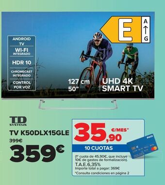 Carrefour Td systems tv k50dlx15gle oferta