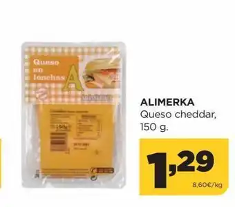 Alimerka Queso cheddar alimerka 150g oferta