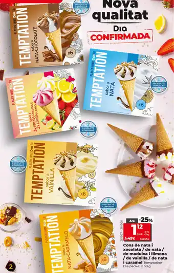 Dia Cons de nata i xocolata / de nata / de maduixa i llimona / de vainilla / de nata i caramel oferta