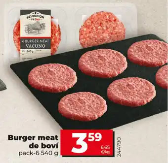 Dia Burger meat de boví pack 6- 540g oferta