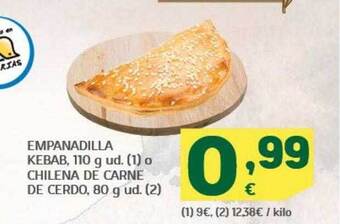 HiperDino Empanadilla kebab o chilena de carne de cerdo oferta