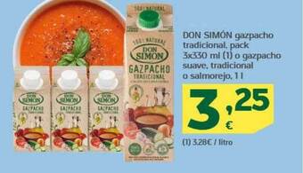 HiperDino Don simón gazpacho tradicional o gazpacho suave tradicional o salmorejo oferta