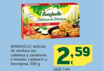 HiperDino Bonduelle delicias de verdura con calabaza y zanahoria o tomate calabacin y berenjena oferta