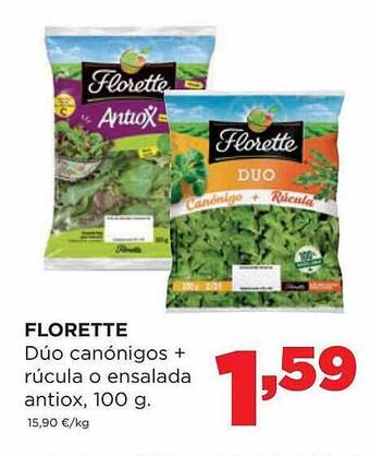 Alimerka Florette dúo canónigos + rúcula o ensalada antiox oferta