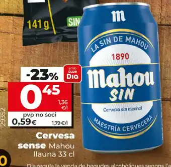 Dia Cervesa sense Mahou llauna 33cl oferta