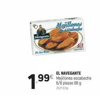 Coviran El Navegante Mejillones Escabeche 6-8 Piezas 68 G oferta