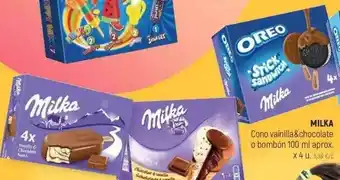 Coviran Milka Cono Vainilla&Chocolate O Bombón 100 ML oferta