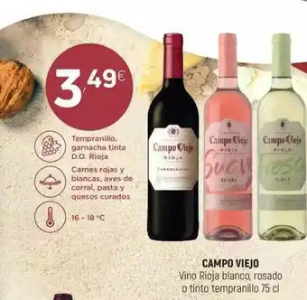Coviran Campo Viejo Vino Rioja Blanco, Rosado O Tinto Tempranillo 75 Cl oferta