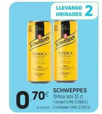 Coviran Schweppes Tónica Lata 33 Cl oferta