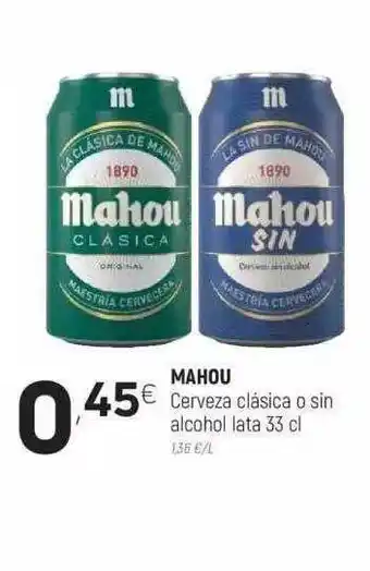 Coviran Mahou Cerveza Clásico O Sin Alcohol Lata 33 Cl oferta