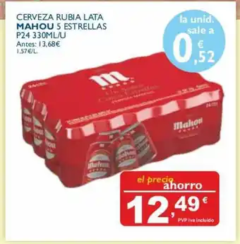 Cash Ecofamilia Cerveza Rubia Lata Mahou 5 Estrellas P24 oferta