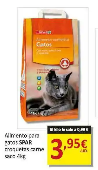 SPAR Alimento Para Gatos Spar Croquetas Carne Saco 4Kg oferta