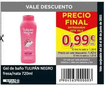 SPAR Gel De Baño Tulipán Negro Fresa-Nata 720ml oferta