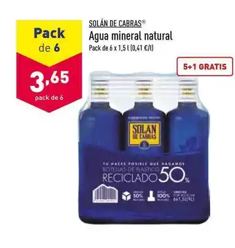 ALDI Solan De Cabras Agua Mineral Natural oferta