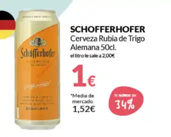 PrimaPrix Schofferhofer Cerveza Rubia de Trigo Alemana 50cl oferta