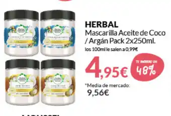 PrimaPrix Herbal Mascarilla Aceite de Coco/Argán Pack 2x250ml oferta