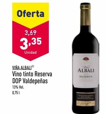 ALDI Viña Albali Vino Tinto Reserva DOP Valdepeñas oferta
