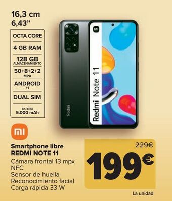 Carrefour Smartphone libre redmi note 11 oferta