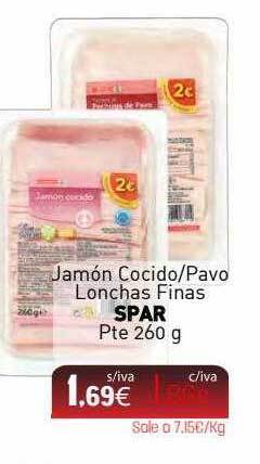 Cuevas Cash Jamón cocido-pavo lonchas finas spar pte oferta