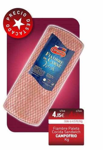 Cuevas Cash Fiambre paleta cocida sandwich campofrio kg oferta