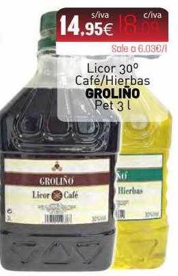 Cuevas Cash Licor 30° café-hierbas groliño oferta