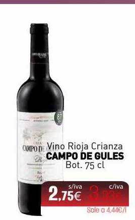 Cuevas Cash Vino rioja crianza campo de gules bot oferta