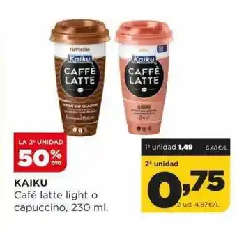 Alimerka La 2a unidad 50% dto kaiky café latte light o capuccno oferta