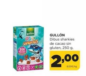 Alimerka Gullón dibus sharkies de cacao sin gluten oferta