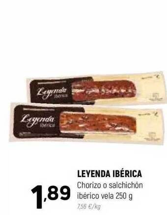 Coviran Leyenda ibérica chorizo o salchichón ibérico vela oferta