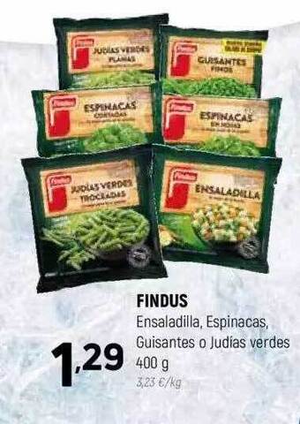 Coviran Findus ensaladilla espinacas guisantes o judías verdes oferta