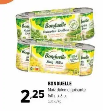 Coviran Bonduelle maíz dulce o guisante oferta