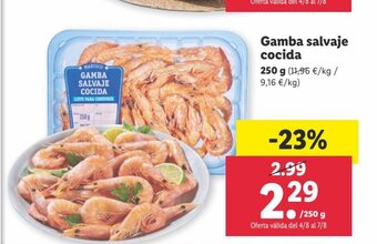 Lidl Gamba Salvaje Cocida oferta