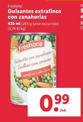 Lidl Guisantes extrafios con zanahorias oferta