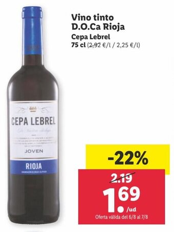Lidl Vino tinto D.O.Ca Rioja oferta