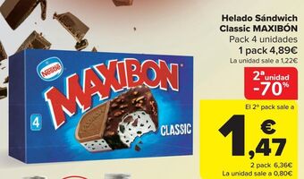 Carrefour Helado sándwich classic maxibón oferta