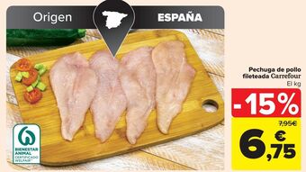 Carrefour Pechuga de pollo fileteada carrefour oferta