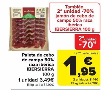 Carrefour Paleta de cebo de campo 50% raza ibérica ibersierra oferta