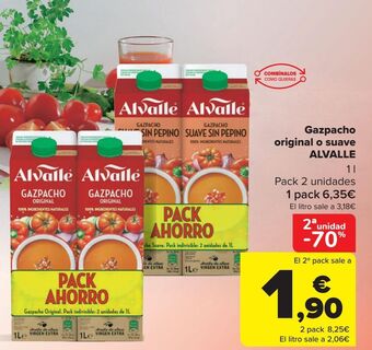 Carrefour Gazpacho original o suave alvalle oferta