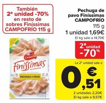 Carrefour Pechuga de pavo finíssimas campofrío oferta