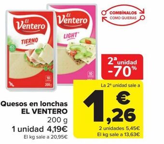 Carrefour Quesos en lonchas el ventero oferta