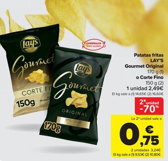 Carrefour Patatas fritas lay's gourmet original oferta