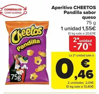 Carrefour Aperitivo cheetos pandilla sabor queso oferta