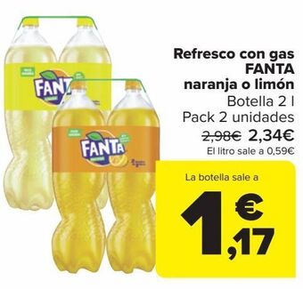 Carrefour Refresco con gas fanta naranja o limón oferta