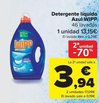 Carrefour Detergente líquido azul wipp oferta