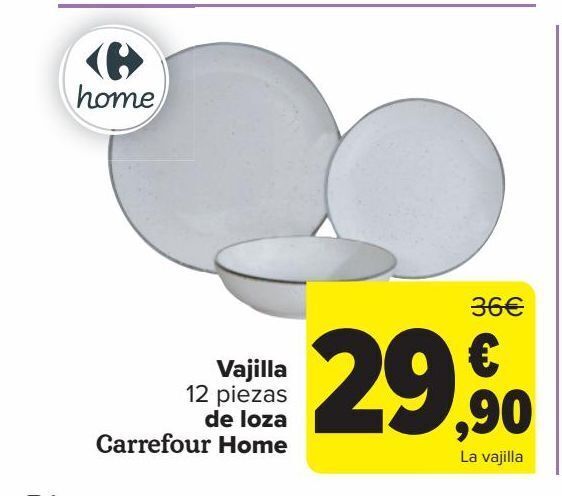 Carrefour Vajilla de loza carrefour home oferta