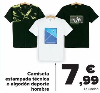 Carrefour Camiseta estampada técnica o algodón deporte hombre oferta
