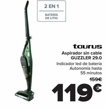Carrefour Taurus aspirador sin cable guzzler 29.0 oferta
