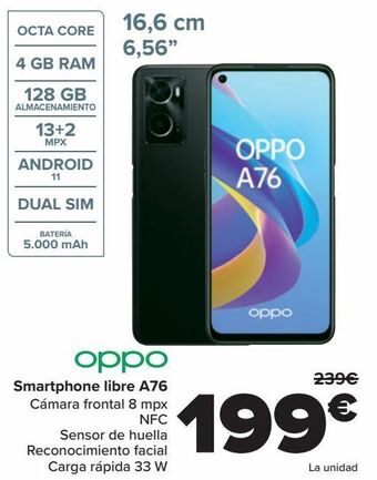 Carrefour Oppo smartphone libre a76 oferta