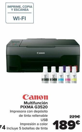 Carrefour Canon multifunción pixma g3520 oferta