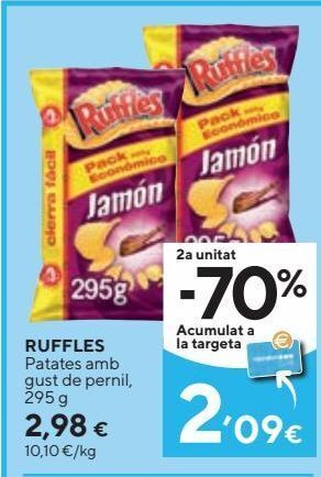 Caprabo Ruffles patates amb gust de pernil oferta